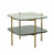Homeroots Living Room 20" Square End Table with Shelf, Gold and Clear Glass