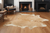 6' X 7' Tan And White Cowhide Cowhide Print Area Rug