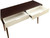 Homeroots Living Room Mahogany and White Double Drawer Console Table, Mahogany Frame, 30 Inch Height