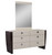 Four Piece Beige Solid Wood Bedroom Set With Mirror