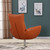 Homeroots Living Room 43" Orange Contemporary Leather Lounge Chair, Orange, 43 Inches Height