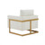 Homeroots Living Room Stylish Cream and Gold Fabric Accent Chair, Cream and Gold Finish