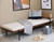 Homeroots Living Room 72" Ivory and Black Upholstered Bench Daybed