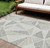 10' X 14' Taupe Brown And Beige Geometric Washable Indoor Outdoor Area Rug