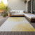 8' X 10' Gold And Ivory Abstract Washable Indoor Outdoor Area Rug