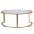 Set of Two Gold Glass Round Nested Coffee Tables