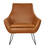 Homeroots Retro Mod Distressed Camel Faux Leather Arm Chair, Camel Brown, Modern Design