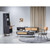 Homeroots Living Room Black Wood and Wicker Media Stand, Black