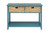 Homeroots Furniture 44" X 16" X 28" Teal Solid Wood Leg Console Table, Teal, Solid Wood