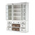 Homeroots Office Classic White Library Hutch with Basket Set