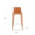 30" Terra Cotta Steel Low Back Bar Height Bar Chair