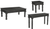 51" Black Solid Wood Distressed Coffee Table