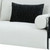Homeroots Living Room 89" White Faux Cowhide and Silver Sofa