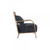 Homeroots Living Room 25" Black Velvet and Gold Solid Color Arm Chair, Black Velvet
