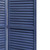 Homeroots Home Decor 3 Panel Shutter Screen Room Divider, Dark Blue