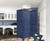 Homeroots Home Decor 3 Panel Shutter Screen Room Divider, Dark Blue