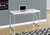 29.75" Glossy White Particle Board and Chrome Metal Computer Desk - 4512822777726