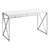 29.75" Glossy White Particle Board and Chrome Metal Computer Desk - 4512822777726