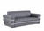 Homeroots Living Room 89" Dark Gray Chrome Accents Genuine Leather Standard Sofa, Dark Gray, Chrome Finish