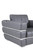 Homeroots Living Room 89" Dark Gray Chrome Accents Genuine Leather Standard Sofa, Dark Gray, Chrome Finish