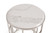 Homeroots Living Room Stylish Silver And White Marble Round Geometric End or Side Table, Silver and White, Round