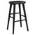 Homeroots Living Room 30" Black Solid Wood Bar Stool, Black