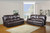 Homeroots Living Room 76'' X 40'' X 41'' Modern Brown Sofa With Console Loveseat, Brown