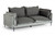 Homeroots Living Room Modern 87" Two Tone Grey Sofa, Grey, Reversible Cushions