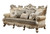 41" X 96" X 50" Fabric &amp;amp; Champagne Upholstery Wood Leg/Trim Sofa w/7 Pillows - 4512839710570