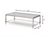 Homeroots Furniture Steel and Glass Coffee Table, 18 Inches Height