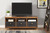 Homeroots Walnut and Black Mid Century Modern TV Console