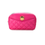 Versace Small Quilted Fuchsia Leather Chain Camera Crossbody