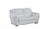 Homeroots Furniture 37" Chic White Leather Loveseat, White