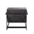Homeroots Living Room 28" Solid Color Arm Chair, Gray Black Top Grain Leather and Steel