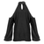 The Shoulder Blouses Cold Shoulder Tops V-Neck Long Sleeve T-Shirt