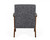Homeroots Living Room 24" Solid Color Arm Chair, Grey and Walnut