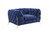 Homeroots Living Room 50" Tufted Velvet Solid Color Lounge Chair, Blue and Gold
