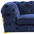 Homeroots Living Room 50" Tufted Velvet Solid Color Lounge Chair, Blue and Gold