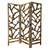 Homeroots Home Decor 3 Panel Room Divider with Tropical Leaf, Natural Wood Finish, 6ft Height