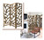 Homeroots Home Decor 3 Panel Room Divider with Tropical Leaf, Natural Wood Finish, 6ft Height