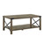Homeroots Living Room 47" Rustic Oak Manufactured Wood Rectangular Coffee Table with Shelf