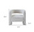 Homeroots Living Room 32" Solid Color Barrel Chair, White Sherpa