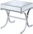 Homeroots Living Room 21" x 21" x 22" Mirrored Top And Chrome End Table