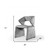 Homeroots Living Room 25" Light Grey Velvet Solid Color Side Chair