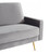 Homeroots Living Room 72" Grey Velvet And Brass Standard Sofa, Grey