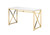 47" White and Gold Wood and Metal Computer Desk