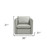 Homeroots Living Room 36" Genuine Leather Swivel Accent Chair, Grey and Silver