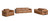 Three Piece Chestnut Italian Leather Six Person Seating Set