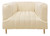 Homeroots Living Room 37" Ivory Velvet and Gold Solid Color Lounge Chair