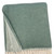 55" X 70" Sage And White Cotton Blend Woven Chevron Plush Throw Blanket with Fringe